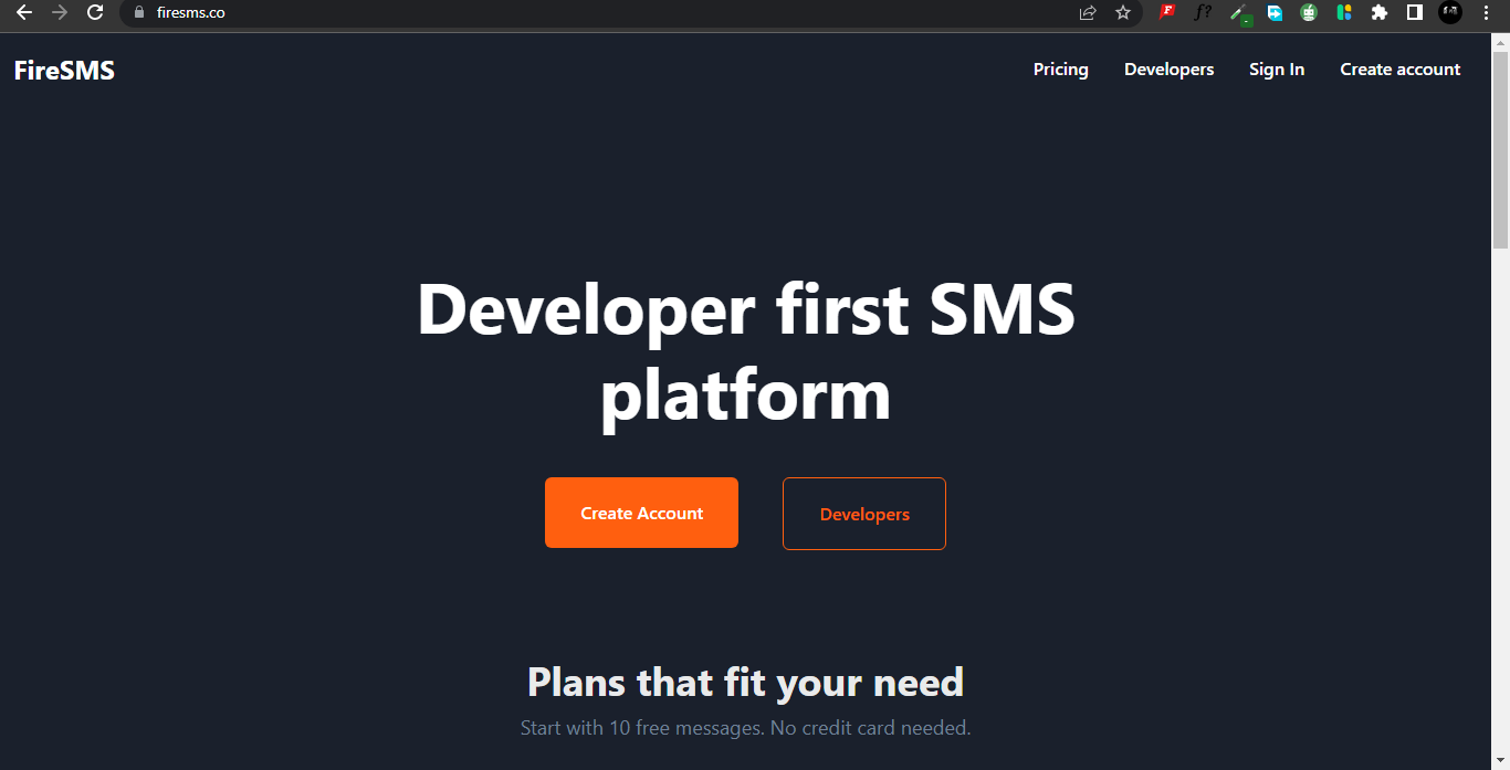 FireSMS platform preview